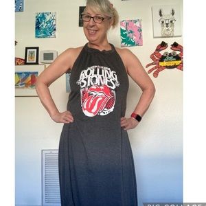 Rolling Stones halter top maxi dress t shirt material size XL